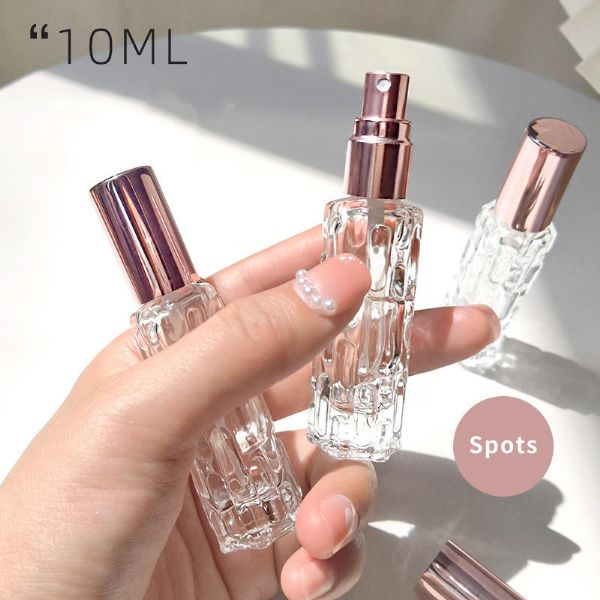 Wholesale 10Ml Pressed Empty Aluminum Nozzle Dispenser Glass Perfume Spray Bottles