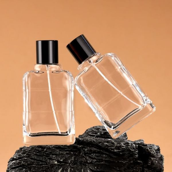 Customized Wholesale Crimped neck clear glass perfume bottles 100ml