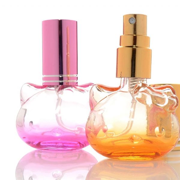 Customized 10ml cat-shaped colored glass perfume bottles