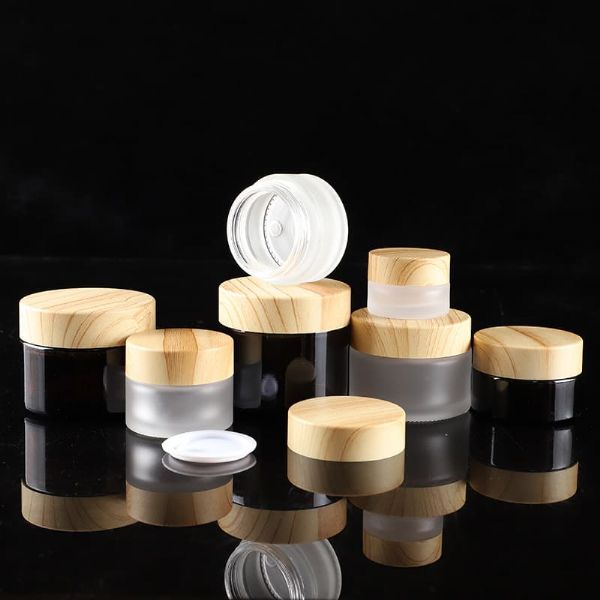 Custom Glass Cream Jars with Wooden Lid