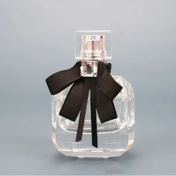 Luxury Empty Glass Perfume Bottle With Bowknot Cap