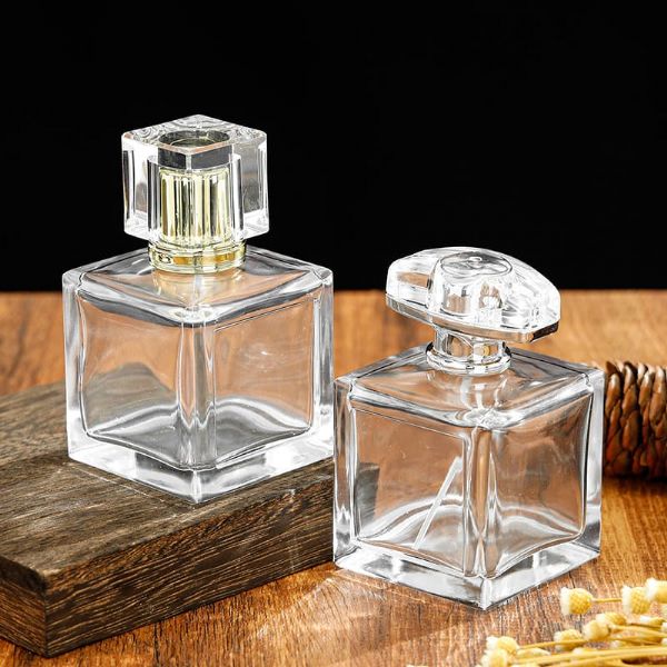 Wholesale 100ml press spray glass perfume bottles