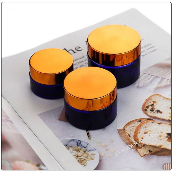 Customized multi-color glass face cream jars