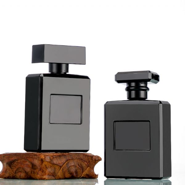 100ml square black clear glass perfume bottle empty bulk fragrance bottle supplier