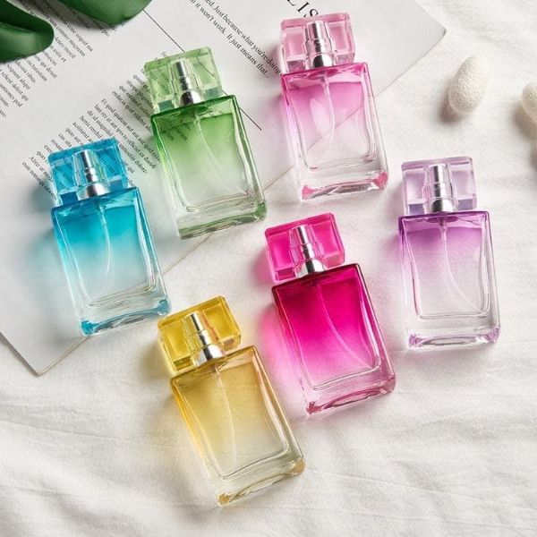 Custom 30ml Gradient Glass Square Perfume Bottles