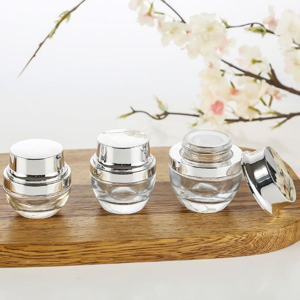 Customized transparent glass cream jars 20g/30g/50g