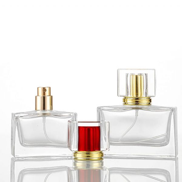Custom luxury empty spray clear glass perfume bottle