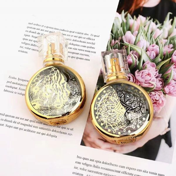 25ml Gold Round luxury Glass Perfume Bottle Packaging customized Fragrance Bottle