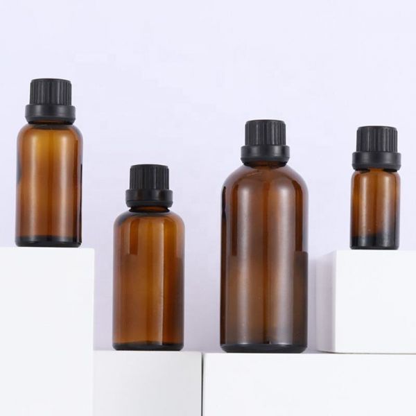 Customized Wholesale 5ml 10ml 15m 20ml 30ml 50ml 100ml Brown Light-proof Dropper Glass Oil Bottles