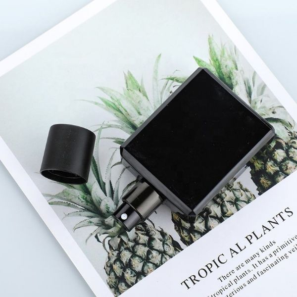 Glass perfume bottle luxury empty black fragrance spray bottle custom 50ml 100ml