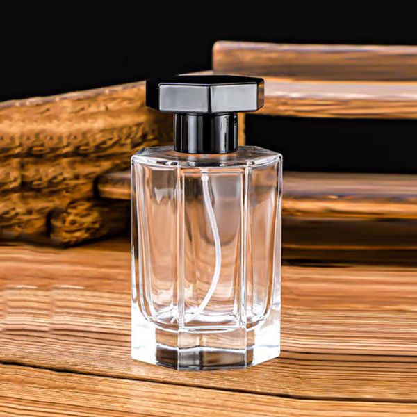Custom six-prism glass dispenser perfume bottles