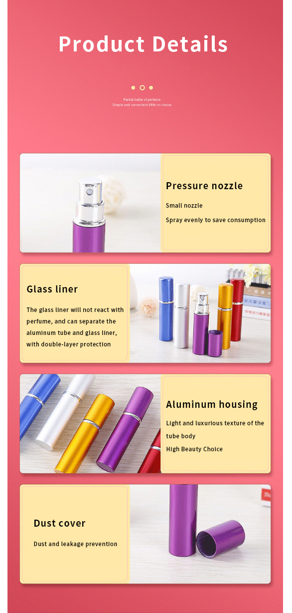 Portable Spray Atomizer Glass Mini Travel Perfume Bottle